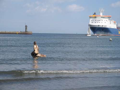 Einündung der Trave in die Ostsee